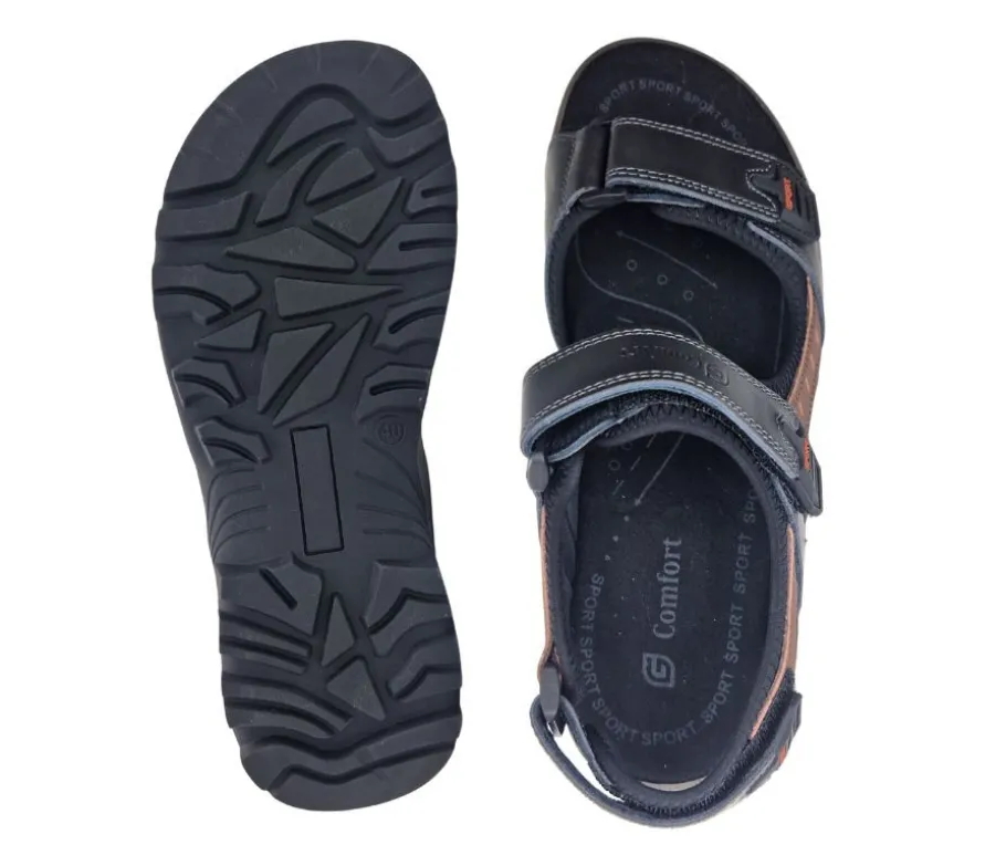 Comfort sandaalit - Musta combi 9675-1S