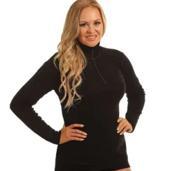 Cross Adventure naisten poolopaita - Merinovilla Musta