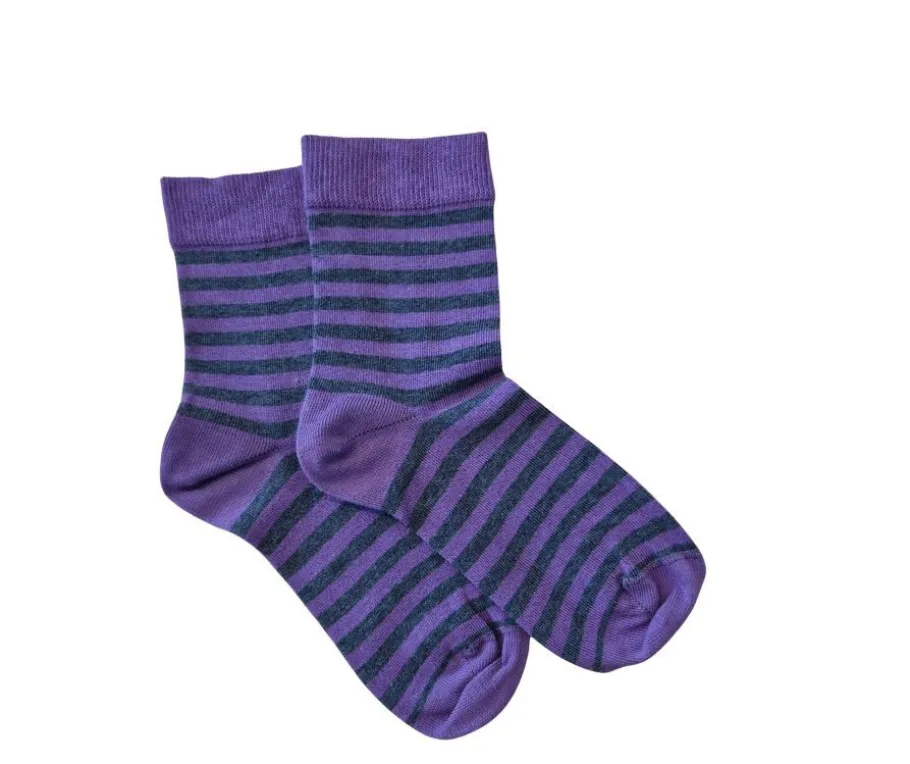 GreenGo puuvillasukat - Violetti Raita 1014PU-RAITA