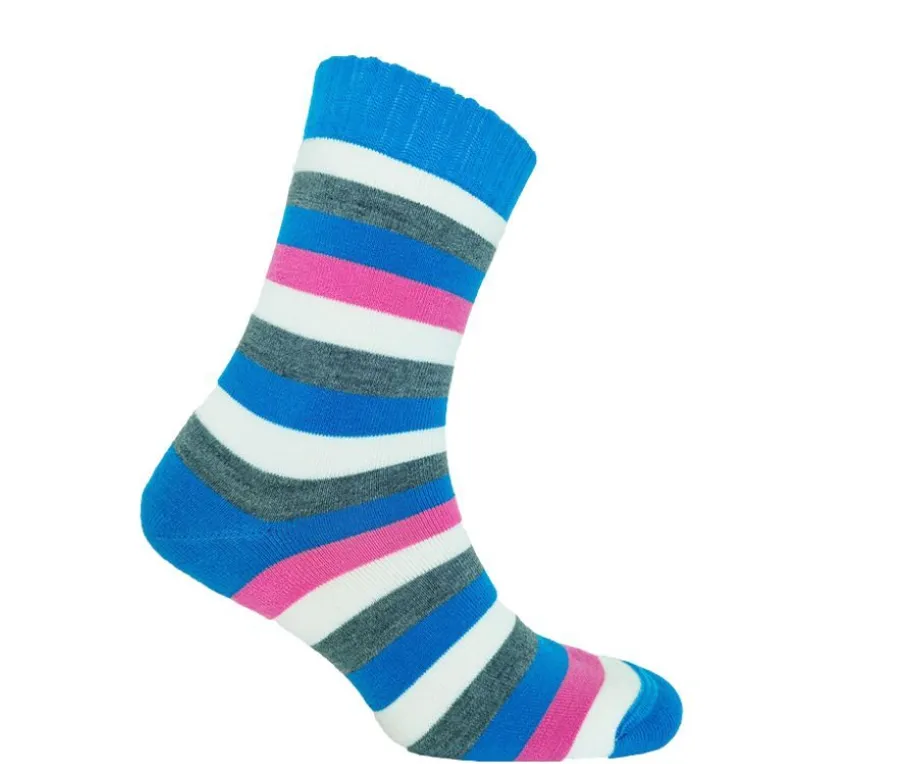 GrrenGo merinovillasukat - Turkoosi raita 507A