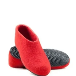 Lahtiset varrettomat huopatossut - Punainen