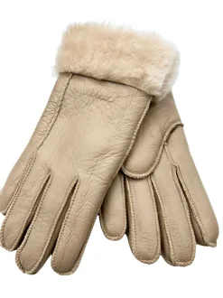 Mutka kelsisormikkaat - Beige aitoturkisvuori 2379C