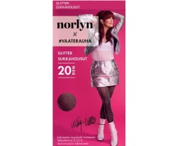 Norlyn #vaaterauha sukkahousut - Glitter Musta 20DEN
