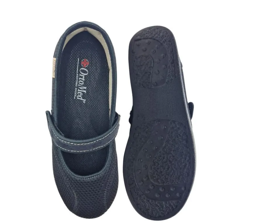 OrtoMed ballerinat - Tarrakiinnitys Musta/Musta