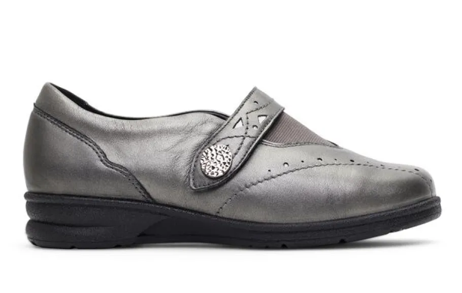 Padders kävelykengät / Kirsten 2 hopeanhohtoinen harmaa, Laaja lesti