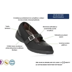 PodoWell kävelykengät / Madona, musta