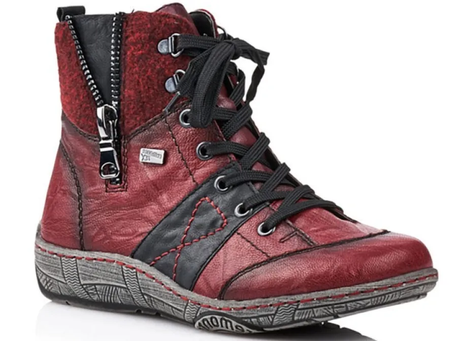 Remonte talvitennarit / RemonteTex, nauhat + vetoketju, Punainen