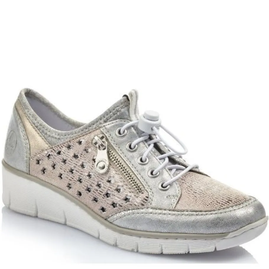 Rieker kävelykengät / Kiilapohja, Metallinhohtoinen