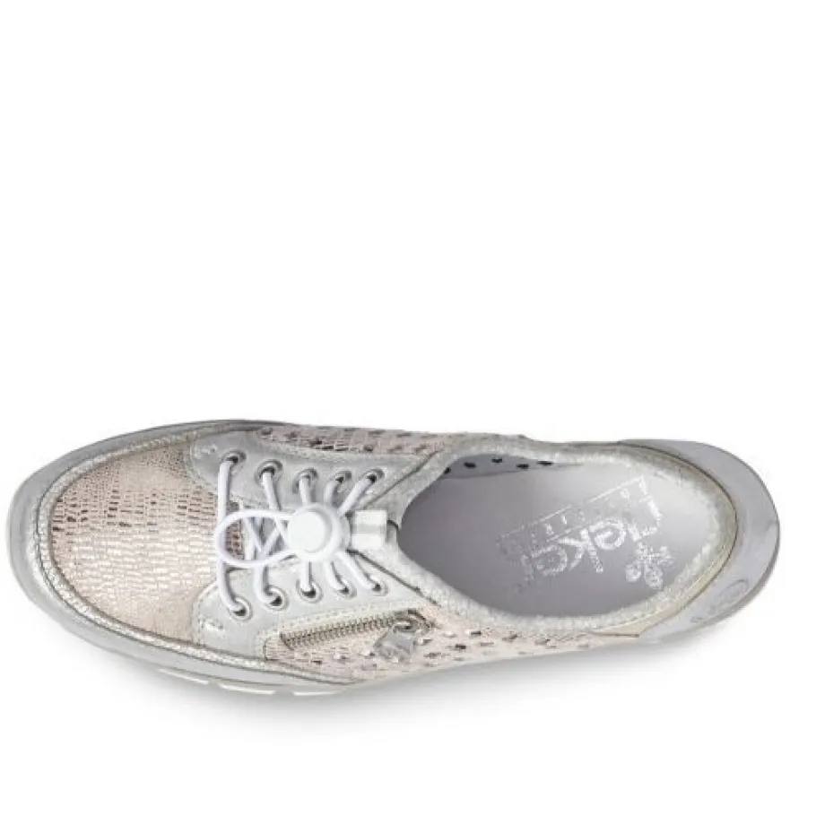 Rieker kävelykengät / Kiilapohja, Metallinhohtoinen