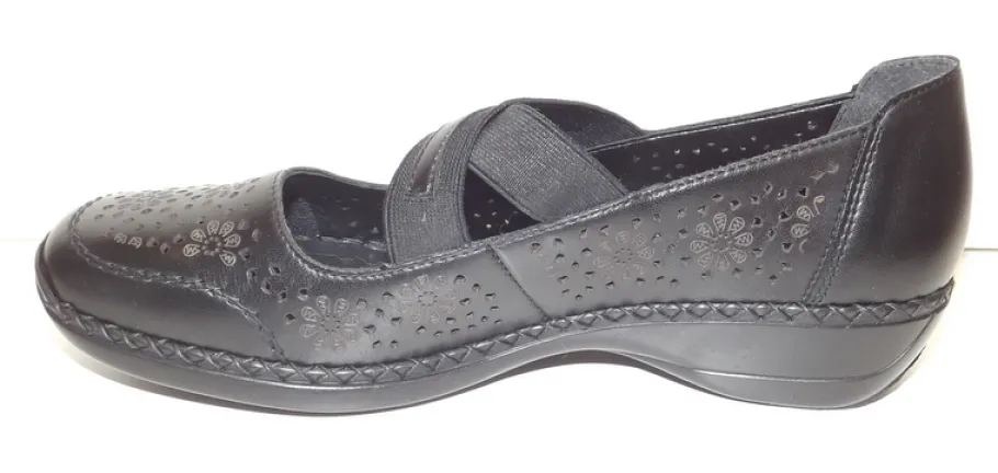 Rieker kävelykengät / Ristikkäisremmit, Musta