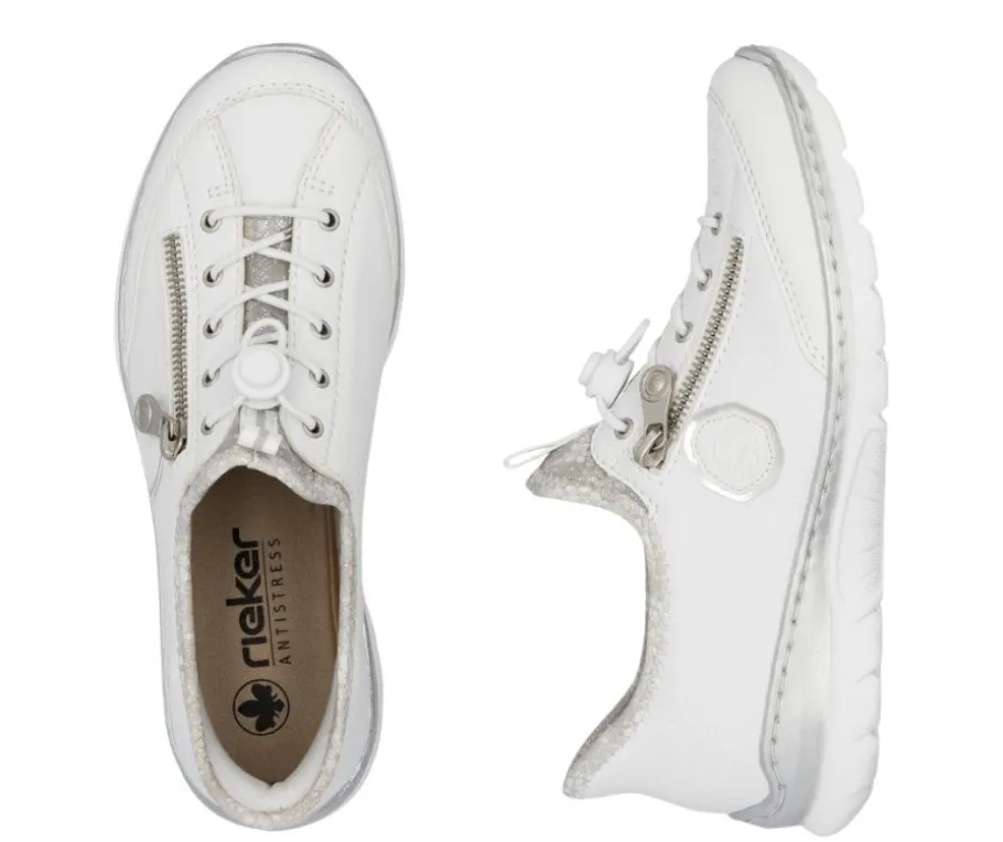 Rieker Ready2Go kävelykengät - Valkoinen kombi L32F1-80