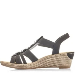 Rieker sandaalit / Kiilapohja, Musta