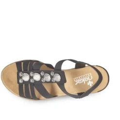 Rieker sandaalit / Kiilapohja, Musta