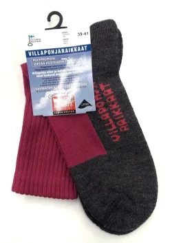 Sidoste sukat - Villapohjaraikkaat harmaa-fuksia