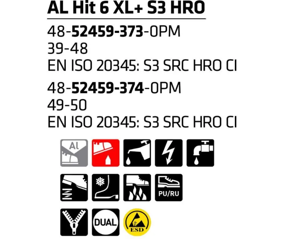 Sievi turvakengät - AL Hit 6 XL+ S3 HRO