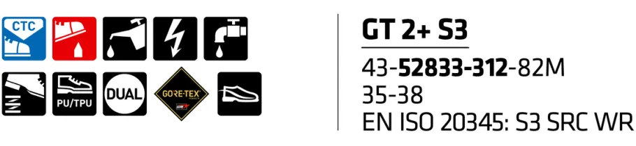 Sievi turvakengät - GT 2+ S3 / GT 2 XL+ S3