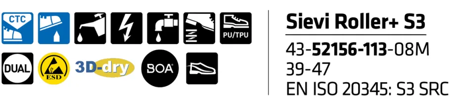 Sievi turvakengät - Sievi Roller+ S3